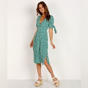 Faithfull the Brand Green Floral Midi Dress
